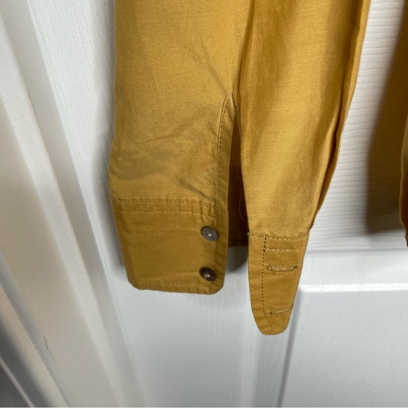 Sundance Silk Blend Ruffle Long Sleeve Blouse in Mustard Yellow L - Picture 5 of 10